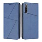 For Sony Xperia 10 IV Strong Magnetic Frosted Flip Leather Phone Case(Royal Blue) - 1