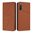 For Sony Xperia 10 IV Strong Magnetic Frosted Flip Leather Phone Case(Coffee Color) - 1