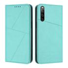 For Sony Xperia 10 IV Strong Magnetic Frosted Flip Leather Phone Case(Light Blue) - 1