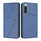 For Sony Xperia 10 V Strong Magnetic Frosted Flip Leather Phone Case(Royal Blue) - 1