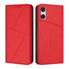 For Sony Xperia 10 VI Strong Magnetic Frosted Flip Leather Phone Case(Red) - 1