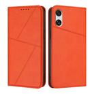 For Sony Xperia 10 VI Strong Magnetic Frosted Flip Leather Phone Case(Orange) - 1