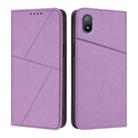 For Sony Xperia Ace III Strong Magnetic Frosted Flip Leather Phone Case(Light Purple) - 1