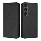 For Sony Xperia 1 VII Strong Magnetic Frosted Flip Leather Phone Case(Black) - 1