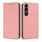 For Sony Xperia 1 VII Strong Magnetic Frosted Flip Leather Phone Case(Pink) - 1