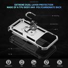 For iPhone 17 Pro Max Shockproof TPU Hybrid PC Phone Case with Holder(Silver) - 2