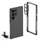 For Samsung Galaxy S23 Ultra 5G Metal Frame Heat Dissipation Phone Case with Camera Guard Ring(Black) - 1