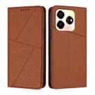 For ZTE Axon 60 Strong Magnetic Frosted Flip Leather Phone Case(Coffee Color) - 1