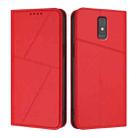 For ZTE Blade A32 Strong Magnetic Frosted Flip Leather Phone Case(Red) - 1
