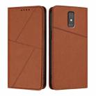 For ZTE Blade A32 Strong Magnetic Frosted Flip Leather Phone Case(Coffee Color) - 1