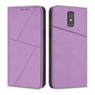 For ZTE Blade A32 Strong Magnetic Frosted Flip Leather Phone Case(Light Purple) - 1
