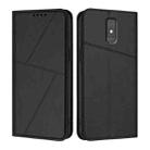 For ZTE Blade A32 Strong Magnetic Frosted Flip Leather Phone Case(Black) - 1