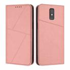 For ZTE Blade A32 Strong Magnetic Frosted Flip Leather Phone Case(Pink) - 1