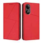 For ZTE Blade A33s Strong Magnetic Frosted Flip Leather Phone Case(Red) - 1