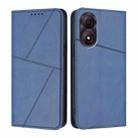 For ZTE Blade A34 Strong Magnetic Frosted Flip Leather Phone Case(Royal Blue) - 1