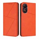 For ZTE Blade A34 Strong Magnetic Frosted Flip Leather Phone Case(Orange) - 1