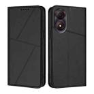 For ZTE Blade A34 Strong Magnetic Frosted Flip Leather Phone Case(Black) - 1