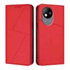 For ZTE Blade A35 Lite Strong Magnetic Frosted Flip Leather Phone Case(Red) - 1