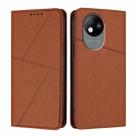For ZTE Blade A35 Lite Strong Magnetic Frosted Flip Leather Phone Case(Coffee Color) - 1