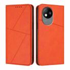 For ZTE Blade A35 Lite Strong Magnetic Frosted Flip Leather Phone Case(Orange) - 1
