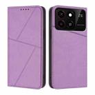 For ZTE Blade A35 / Blade A55 Strong Magnetic Frosted Flip Leather Phone Case(Light Purple) - 1