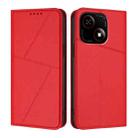 For ZTE Blade A35e 4G Strong Magnetic Frosted Flip Leather Phone Case(Red) - 1