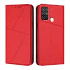 For ZTE Blade A52 Strong Magnetic Frosted Flip Leather Phone Case(Red) - 1