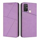 For ZTE Blade A52 Strong Magnetic Frosted Flip Leather Phone Case(Light Purple) - 1