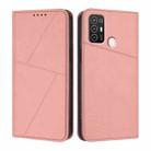 For ZTE Blade A52 Strong Magnetic Frosted Flip Leather Phone Case(Pink) - 1