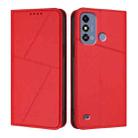 For ZTE Blade A53 Strong Magnetic Frosted Flip Leather Phone Case(Red) - 1