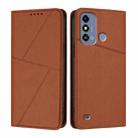 For ZTE Blade A53 Strong Magnetic Frosted Flip Leather Phone Case(Coffee Color) - 1