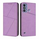 For ZTE Blade A53 Strong Magnetic Frosted Flip Leather Phone Case(Light Purple) - 1