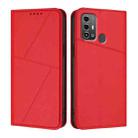 For ZTE Blade A53 Pro Strong Magnetic Frosted Flip Leather Phone Case(Red) - 1
