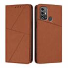 For ZTE Blade A53 Pro Strong Magnetic Frosted Flip Leather Phone Case(Coffee Color) - 1