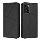 For ZTE Blade A72 Strong Magnetic Frosted Flip Leather Phone Case(Black) - 1