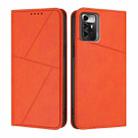 For ZTE Blade A72 5G Strong Magnetic Frosted Flip Leather Phone Case(Orange) - 1