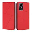 For ZTE Blade A72s Strong Magnetic Frosted Flip Leather Phone Case(Red) - 1