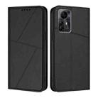 For ZTE Blade A72s Strong Magnetic Frosted Flip Leather Phone Case(Black) - 1