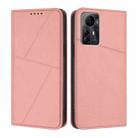 For ZTE Blade A72s Strong Magnetic Frosted Flip Leather Phone Case(Pink) - 1
