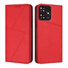 For ZTE Blade A73 4G / Axon 50 Lite Strong Magnetic Frosted Flip Leather Phone Case(Red) - 1