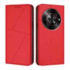 For ZTE Blade A75 5G Strong Magnetic Frosted Flip Leather Phone Case(Red) - 1