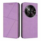 For ZTE Blade A75 5G Strong Magnetic Frosted Flip Leather Phone Case(Light Purple) - 1