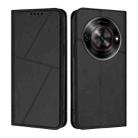 For ZTE Blade A75 5G Strong Magnetic Frosted Flip Leather Phone Case(Black) - 1