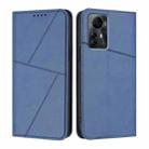 For ZTE Blade V41 Smart Strong Magnetic Frosted Flip Leather Phone Case(Royal Blue) - 1