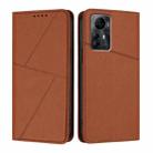 For ZTE Blade V41 Smart Strong Magnetic Frosted Flip Leather Phone Case(Coffee Color) - 1