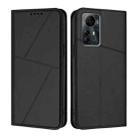 For ZTE Blade V41 Smart Strong Magnetic Frosted Flip Leather Phone Case(Black) - 1