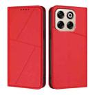 For ZTE Blade V70 Strong Magnetic Frosted Flip Leather Phone Case(Red) - 1