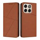 For ZTE Blade V70 Strong Magnetic Frosted Flip Leather Phone Case(Coffee Color) - 1