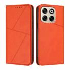For ZTE Blade V70 Strong Magnetic Frosted Flip Leather Phone Case(Orange) - 1
