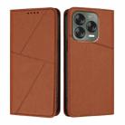 For ZTE Blade V70 Vita Strong Magnetic Frosted Flip Leather Phone Case(Coffee Color) - 1